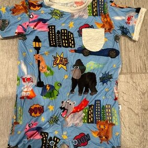 Colorful Cartoon Print Infant Baby Shorty Romper